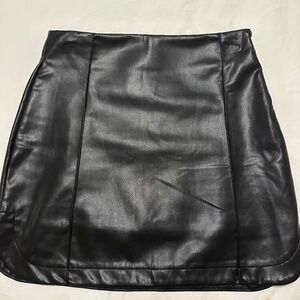 Zara Black Leather Skirt S